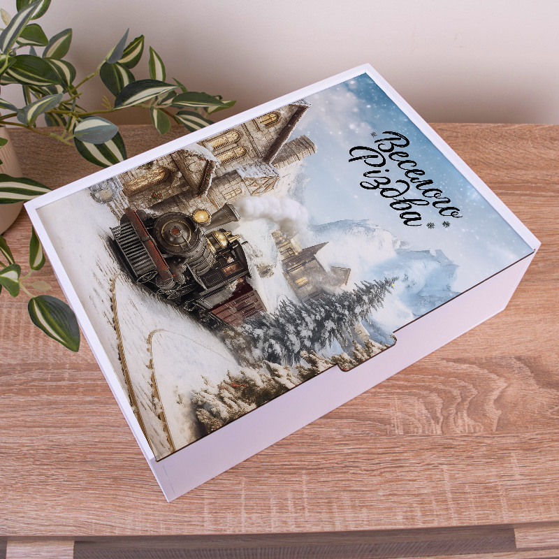 коробка прямоугольная 32 см "веселого Рождества"